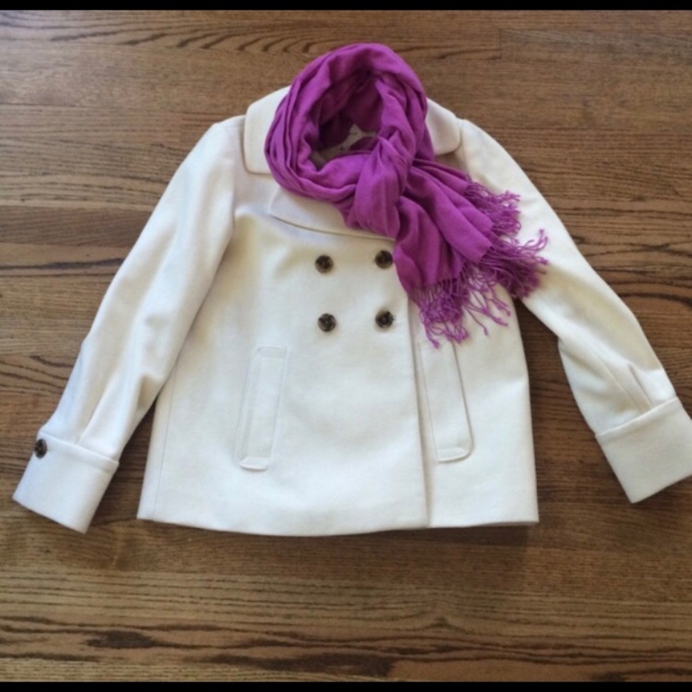Banana Republic White Peacoat